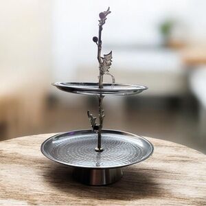 Two-Tier Metal Serving Tray tower. New